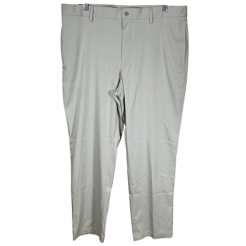 Slazenger Mens Golf Pants 36x30 Gray Performance Stretch‎ Flat Front Trousers